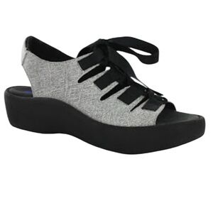 Wolky | Lily Lace Up Slingback Sandals | Metallic Silver Flake | size 8 (EU 39)